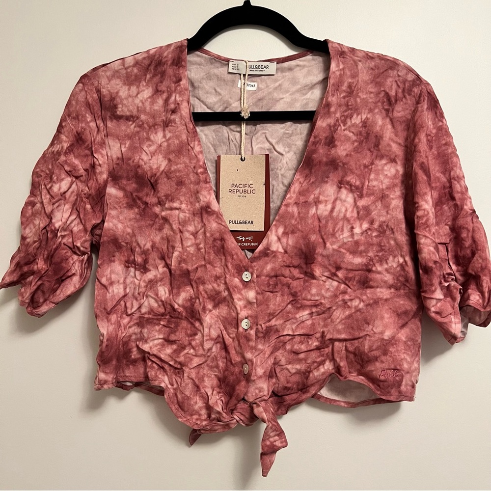 Pull & Bear tie n dye crop top